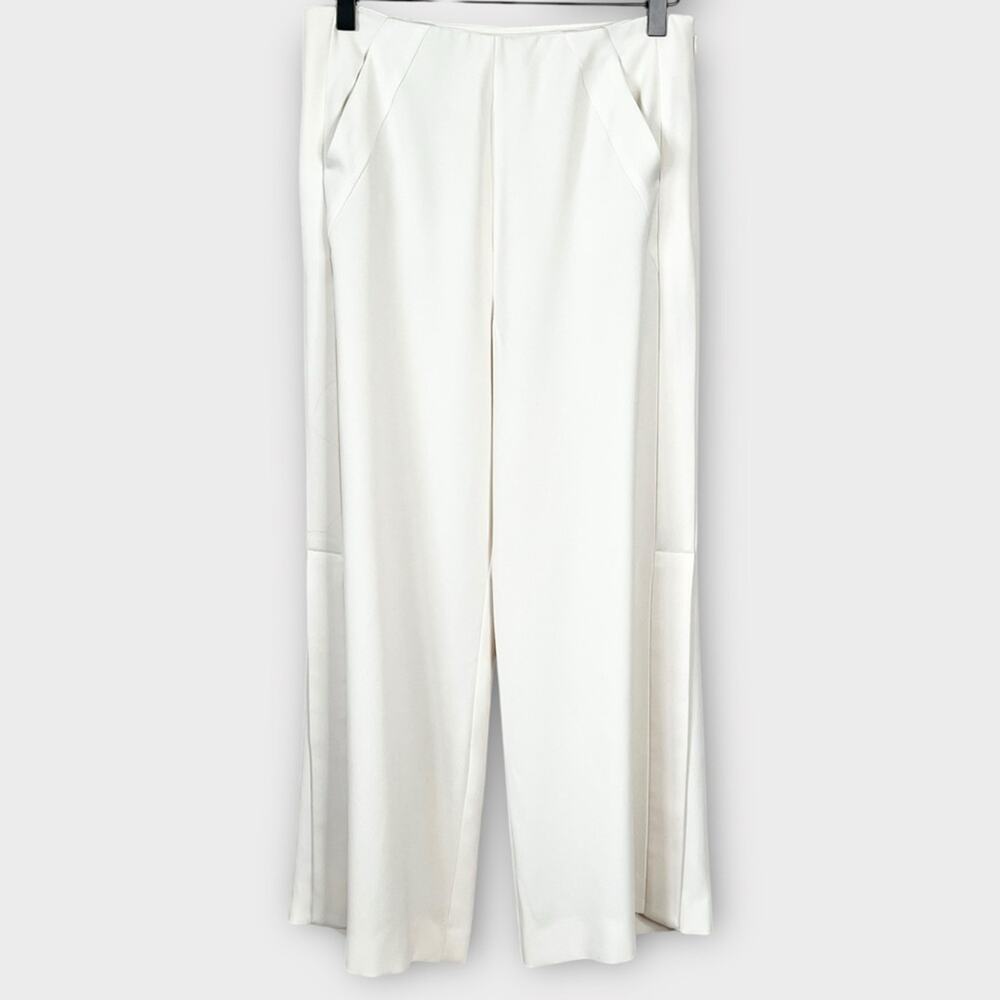 MARELLA 365 Crepe Split Leg Wide-Leg Crop Trousers Sz 28 Old Money Quiet Luxury